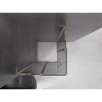 MEXEN/S - Velar L Duo sprchový kout, posuvné dveře 90 x 90, grafit, zlato 871-090-090-02-43-50