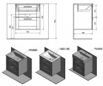 SAPHO - AMIA umyvadlová skříňka 59x60x45cm, dub Texas AM060-2020