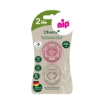NIP CHERRY NATURE line Šidítko kaučuk velikost 2 (6m+) červená/hnědá 2ks (NIP38879-51)