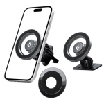 Spigen MFT13 stříbrná / Držák do auta / MagSafe / Palubní deska, mřížka ventilace