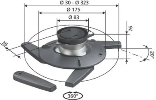 Vogels Evolution EPC 6545 černá / Stropní držák na projektor / max. 10 kg (987007350)