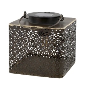 Chic Antique LED lucerna na solární napájení 14 cm, měděná barva, kov