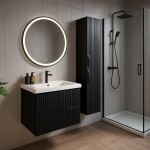 Erga Olivia, kulaté LED zrcadlo 100cm, černý kovový rám, 2300 lm, 6500K, přední osvětlení, ERG-V01-202-1010-BK