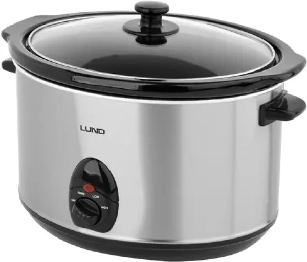 Lund Pomalý hrnec 5,6l / Pomalý hrnec / 320 W / keramická mísa / nerez / skleněné víko (TO-67661)