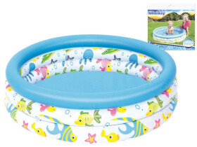 Bazén dětský nafukovací s rybičkami 102x25cm 3 komory v sáčku 2+