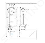 HANSGROHE - Croma Select E Termostatická vanová baterie Showerpipe 180 s příslušenstvím, 2 proudy, bílá/chrom 27352400