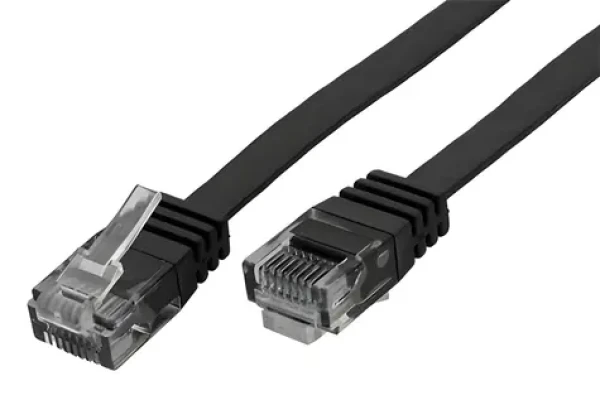 Goobay 95384 černá / Patch kabel / Cat6 U/UTP / plochý / 2m (95384)