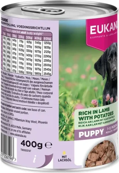 Eukanuba Puppy jehněčí s bramborami 400 g / Konzerva pro psy / štěňata / bez obilovin (1724-6196)