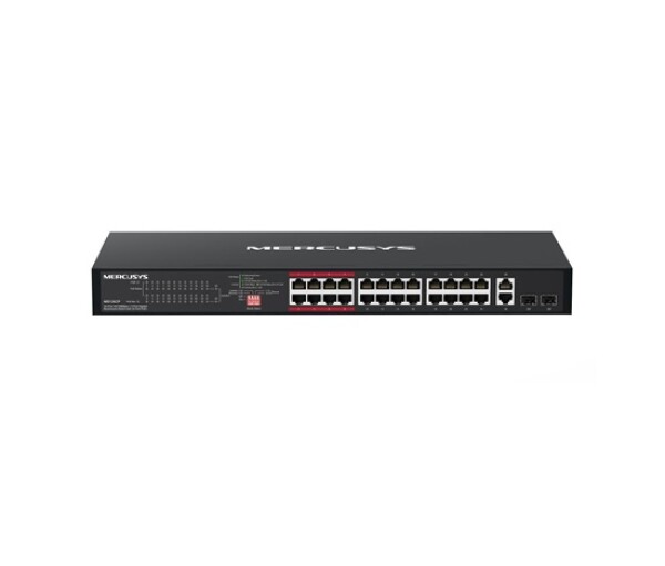 MERCUSYS switch MS126CP (24x100Mb/s,24xPoE+,2xGbE/SFPcombo,295W) EDF_324640
