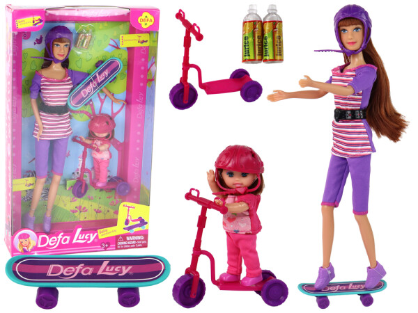 Mamido Sada panenek Lucy se skateboardem fialová