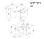 Rohový psací stůl Lorento L11 Barva korpusu: Dub nash / bílá