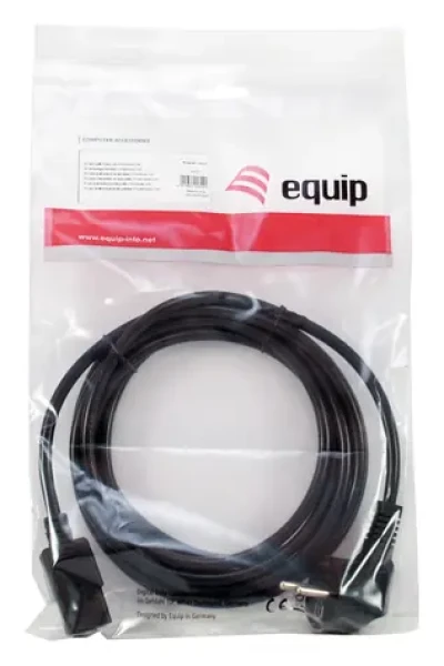 Equip CEE 7/7 90° - C13 černý / Napájecí kabel / 3 m / 250 V / 10 A (112121)