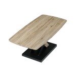 Stůl konferenční 120x60, MDF deska, 3D dekor dub san remo, kovové nohy, černý lak.