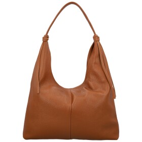 Trendy dámská kožená kabelka na rameno Anestis, koňaková