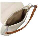 Trendy dámská koženková crossbody kabelka Naiara, krémová