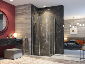 Aquatek GLASS R14 100x80cm CHROM Sprchová zástěna