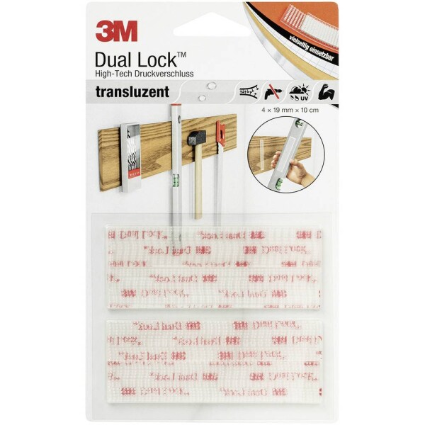 3M DL-HT pásek se suchým zipem lepicí kulaté hlavičky (d x š) 100 mm x 19 mm transparentní 4 ks