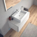 DURAVIT - Vero Air Umyvadlová mísa 600x470 mm, s přepadem, otvor pro baterii, WonderGliss, bílá 23526000001