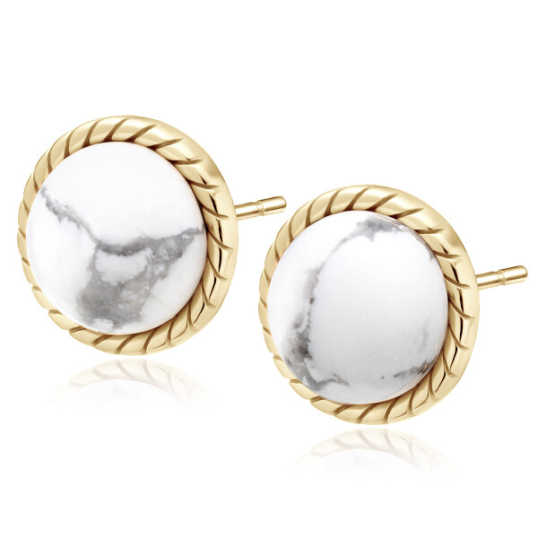 LUNICA Stříbrné náušnice MAGNEZIT GOLD 0313
