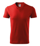 V-neck tričko unisex červená L