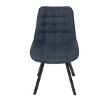 Židle jídelní, modrá látka, nohy černý kov