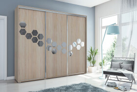Šatní skříň Ska A23 XL Barva korpusu: Dub - sonoma, Rozměry: 250 cm, Dveře: Dub sonoma