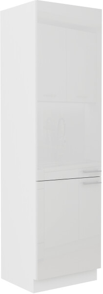 Vysoká potravinová skříňka Lara 60 DK-210 2F Barva korpusu: Bílá, Barva dvířek: Bílý lesk