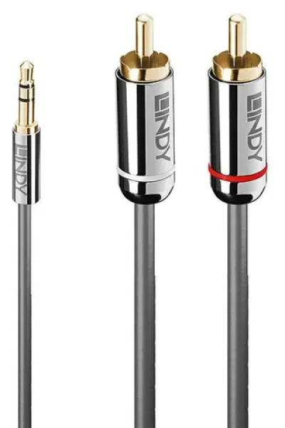 Lindy Cromo 5m antracitová / Audio kabel / Jack 3.5mm - 2x Cinch (35336)