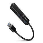 AXAGON HMA-GL3A USB-A hub + Gigabit LAN černá / 3x USB 3.2 + RJ-45 / 20 cm (HMA-GL3A)