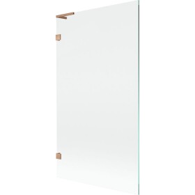 MEXEN/S - Lunar L vanová zástěna FIX 100 x 150, transparent, měď kartáčovaná 897L-100-000-65-00