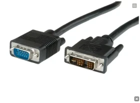 OEM DVI-A(M) - MD15HD kabel propojovací 3m černý / Kabel / DVI-A - VGA / 3 m (11.04.5430)