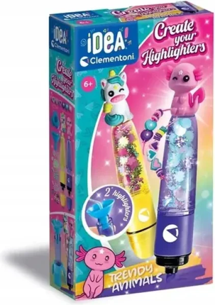 Clementoni IDEA Kreativní sada pro výrobu zvýrazňovačů Trendy Animals