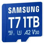 Samsung T7 modrá / Paměťová karta microSDXC / 1 TB / UHS-I U3 / Class 10, V30, A2 / čtení: 170 MB/s (MB-MB1T0T/WW)