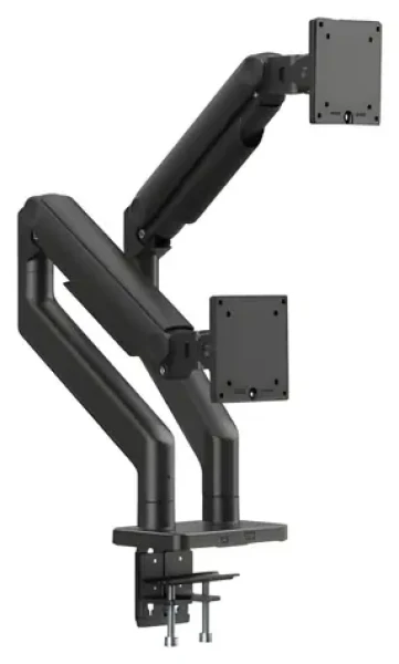 Digitus černá / Držák pro dva monitory / do 45" / VESA 75x75, 100x100 / nosnost 2x 20 kg / pružinové rameno (DA-90474)
