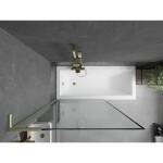 MEXEN/S - Next L vanová zástěna FIX 100 x 150, černá vzor, zlatá kartáčovaná 895-100-000-03-70-55