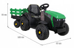 Mamido Dětský elektrický traktor Farmer s vlečkou a lopatou zelený