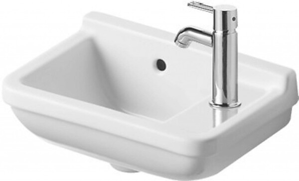 DURAVIT - Starck 3 Umývátko 40x26 cm, s přepadem, s otvorem pro baterii vpravo, bílá 0751400000