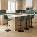 Barová židle, zelená, látka,AUB-V3066 GRN3