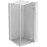 MEXEN/S - Lunar sprchový kout dveře křídlové pravá 80 x 80, transparent, nikl kartáčovaný 834-080-080-97-00-P