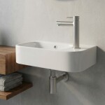 CERANO - Umývátko keramické Pulo - závěsné pravé - bílá lesklá - 37x25 CER-680374