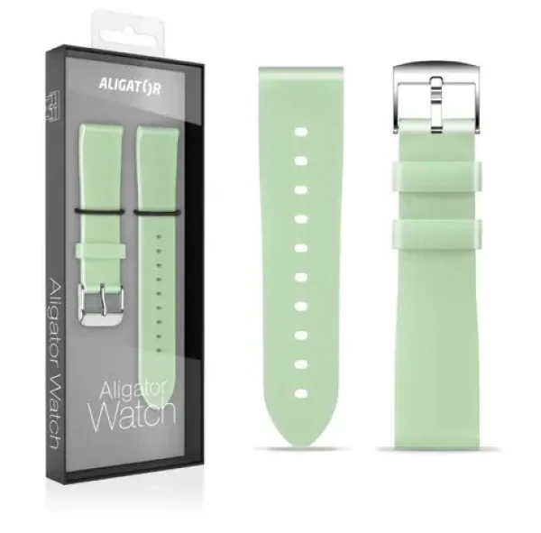 Aligator Řemínek silikonový 18mm / pistáciový (18AW0003)