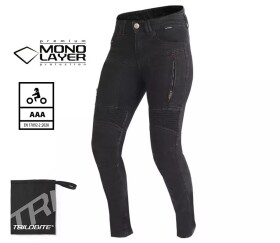 Dámské džíny na moto Trilobite Parado monolayer Aaa slim fit ladies jeans black (Prodloužené) - 32 / černá