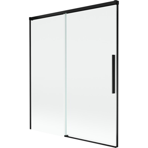 MEXEN/S - Rox vanová zástěna 2-křídlová posuvná 140 x 150, transparent, černá 8C9-140-001-70-00