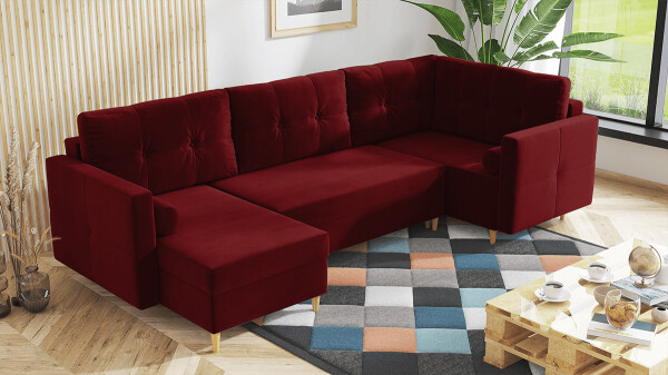 FRONTI Sedací souprava RUTAR červená - DREAM VELVET 202.10