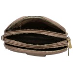 Menší koženková dámská crossbody se třemi zipy Nia, zemitá