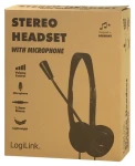 LogiLink Stereo Headset černá / Headset / 3,5mm jack / Mikrofon na výložníku / 32 ? (HS0055)
