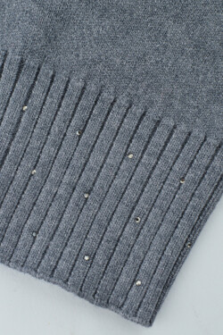 DÁMSKÁ ČEPICE S FLITRY Z MODALU CZ103 šedá 54-58