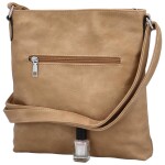 Stylová koženková crossbody kabelka Gelicia, tmavě béžová