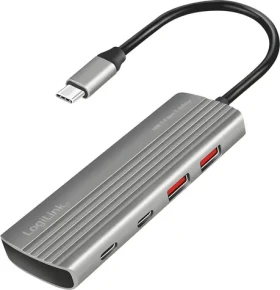 LogiLink USB hub 4+1 port hliníková / USB hub / USB 3.2 Gen 2 / 5 portů (UA0413)