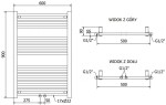 MEXEN - Mars otopný žebřík/radiátor 900 x 600 mm, 339 W, zlatý W110-0900-600-00-50